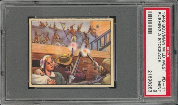 1949 Bowman "Wild West" #D-11 "Rushing a Stockage" – PSA MINT 9 "1 of 1!"